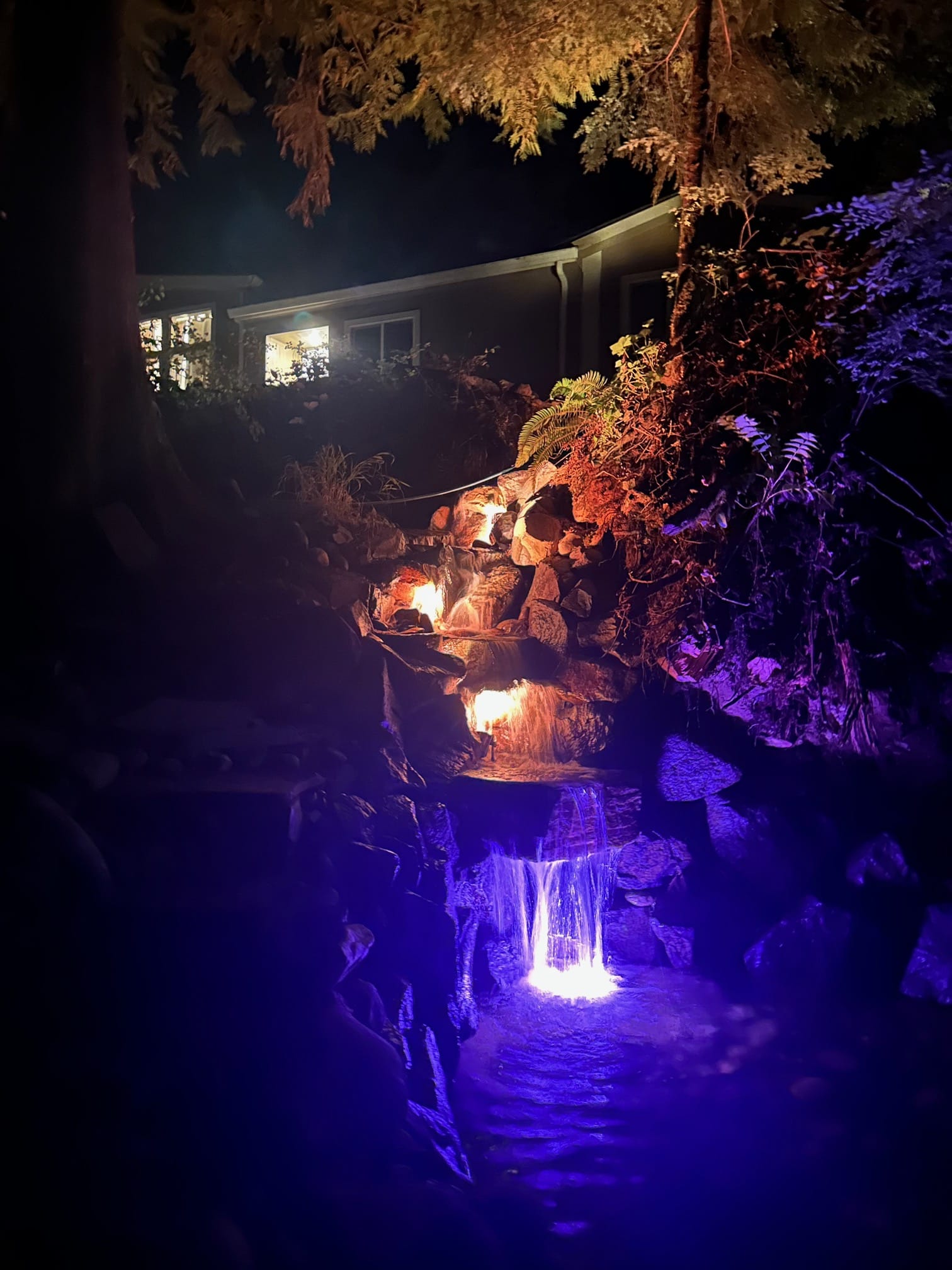 Second waterfall at night